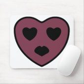 ハート顔アウト マウスパッド (マウス)