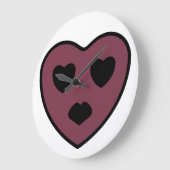 ハート顔アウト ラージ壁時計 (傾斜)