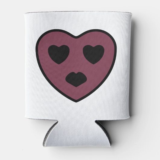 ハート顔アウト 缶クーラー (正面)