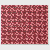 ハート顔アート抽象芸術 ラッピングペーパー (フラット)