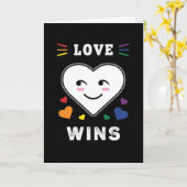 ハート顔愛がLGBTQゲイプライドを獲得 カード (黄色い花)