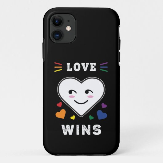 ハート顔愛がLGBTQゲイプライドを獲得 Case-Mate iPhoneケース (裏面)