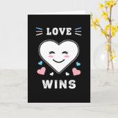 ハート顔愛がLGBTQトランスジェンダープライドを獲得 カード (黄色い花)