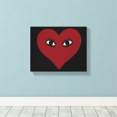 ハート顔 キャンバスプリント (インサイチュ (ウッドフロア))