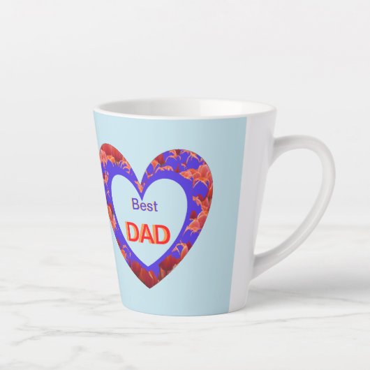 ハート顧客文字最高のパパラテMag カフェラテマグ (右)