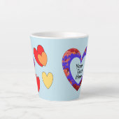 ハート顧客文字&BGカラーラテマグ カフェラテマグ (正面)