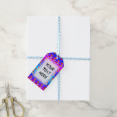 ハート顧客BGカラー&文字ギフトラベル ギフトタグ (より糸付き)