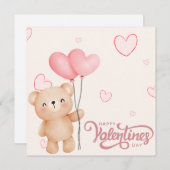 ハート風船のバレンタインデーベア シーズンカード (正面/裏面)
