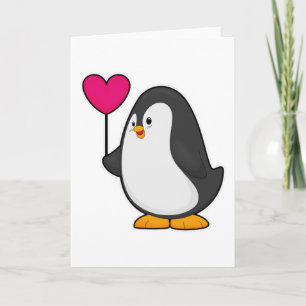 ハート風船のペンギン カード