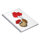 ハート風船を抱えたフワフワオウル ノートブック (右側)