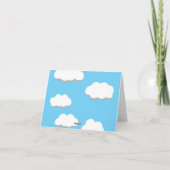 ハート風船を飛ばすかわいいフクロウ カード (裏面)