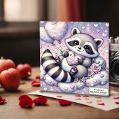 ハート風船クッキーラクダワシのバレンタインカード シーズンカード