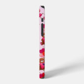 ハート風船パターン付テディベア iPhoneケース (左側面)