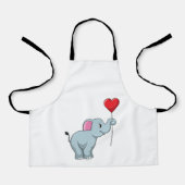 ハート風船象 エプロン (正面)