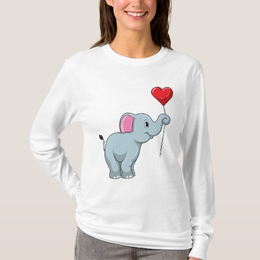 ハート風船象 Tシャツ (正面)