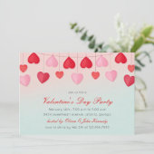 ハート風船 バレンタインデーパーティー招待状 招待状 (スタンド正面)