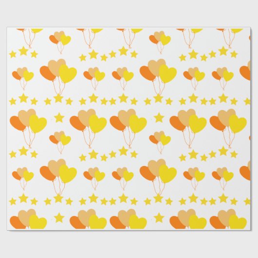 ハート風船 ラッピングペーパー (フラット)