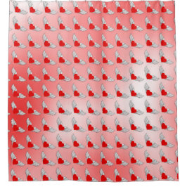 ハート飛んでいるの傾き シャワーカーテン