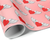 ハート飛んでいるの傾き ラッピングペーパー (ロールコーナー)