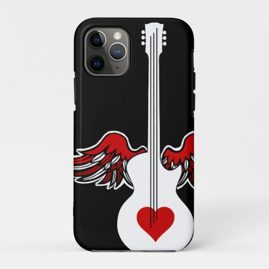 ハート飛んでいるギター Case-Mate iPhoneケース (裏面)