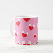ハート飛んでいるコーヒーマグ コーヒーマグカップ (正面左)