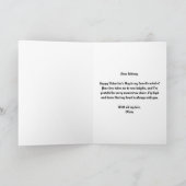 ハート飛んでいる列を有するシンプル飛行機モダン カード (内部)