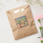 ハート飛んでいる白ユニコーン，ファンタジーペガサス フェイバーバッグ (封をした状態)