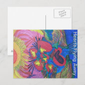 ハート飛んでいる遠くに ポストカード (正面/裏面)