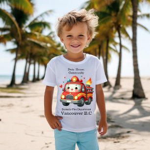 ハート飾の消防車 Tシャツ