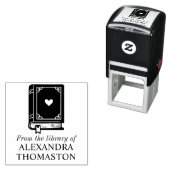 ハート飾り付きブック 本の名前 #1SQ セルフインキングスタンプ (インサイチュ)