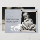 ハート馬男の赤ちゃん誕生発表 案内状 (正面/裏面)