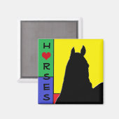 ハート馬I （原色） マグネット (正面/裏面)