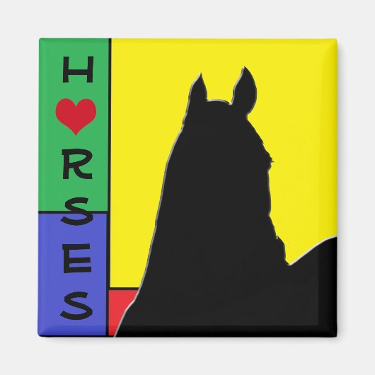 ハート馬I （原色） マグネット (正面)