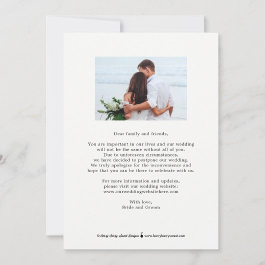 ハート魅力的編集可能色日付カードを保存し直す セーブザデート (裏面)