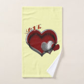 ハート魔法イエロータオルセット バスタオルセット (ハンドタオル)