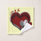 ハート魔法イエロータオルセット バスタオルセット (ウォッシュタオル)