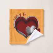 ハート魔法オレンジタオルセット バスタオルセット (ウォッシュタオル)