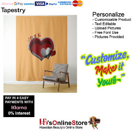 ハート魔法オレンジビジネスタペストリー超大型 タペストリー