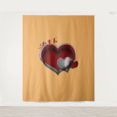 ハート魔法オレンジビジネスタペストリー超大型 タペストリー (正面)