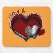 ハート魔法オレンジマウスパッド マウスパッド (正面)
