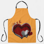 ハート魔法オレンジラージエプロン エプロン (正面)