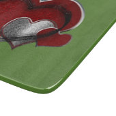 ハート魔法グリーンガラス切断ボード15.2x17.8cm カッティングボード (角)