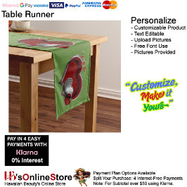 ハート魔法グリーンテーブルランナーホームリネン ロングテーブルランナー