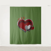 ハート魔法グリーンビジネスタペストリー超大型 タペストリー (正面)