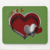 ハート魔法グリーンマウスパッド マウスパッド (正面)