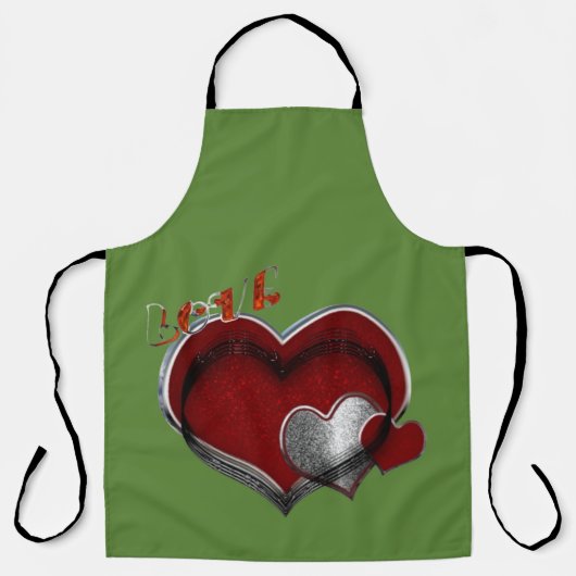 ハート魔法グリーンラージエプロン エプロン (正面)