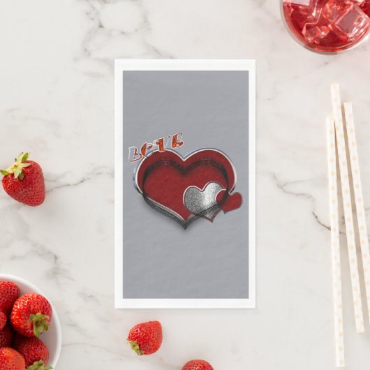 ハート魔法シルバーグレーペーパーナプキンゲストタオル (インサイチュ)