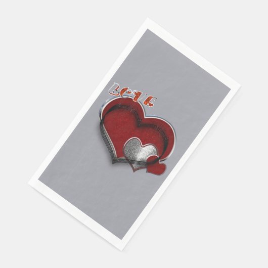 ハート魔法シルバーグレーペーパーナプキンゲストタオル (コーナー)