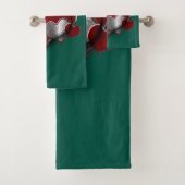 ハート魔法ダークグリーン浴室用タオルセット バスタオルセット (インサイチュ)