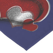 ハート魔法ネイビーブルーテーブルランナーホームリネン ロングテーブルランナー (コーナー)